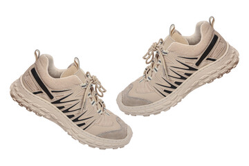 Train running shoes isolated on white background