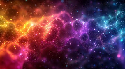 Obraz premium Vibrant, swirling nebula of cosmic particles.