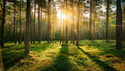 Fototapeta premium Forest with Sun