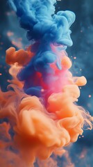 Colorful Clouds of Smoke Mixing in Abstract Formation