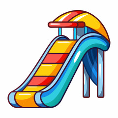 Colorful Children's Playground Slide  Illustration