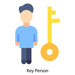Key Person single vector illustration icon