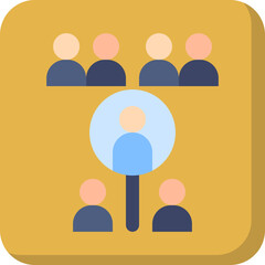 Employees Search single vector illustration icon