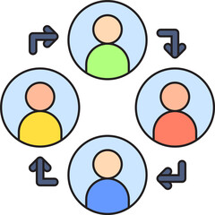 Team work single vector illustration icon