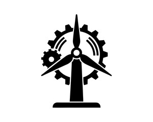 creative details wind turbine icon vector illustration	