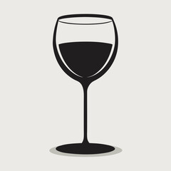 A sleek vector-style wine glass silhouette