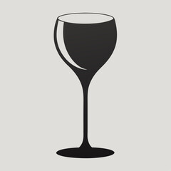 A sleek vector-style wine glass silhouette