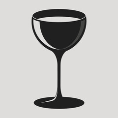 A sleek vector-style wine glass silhouette
