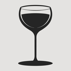 A sleek vector-style wine glass silhouette