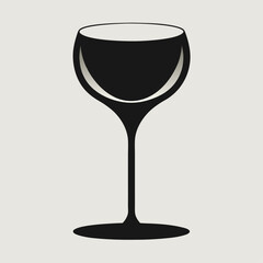 A sleek vector-style wine glass silhouette