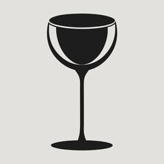 A sleek vector-style wine glass silhouette