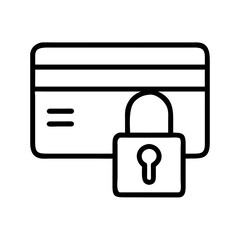Padlock on Credit Card for Security Icon Design