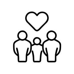 People with Heart Above Them Icon Design
