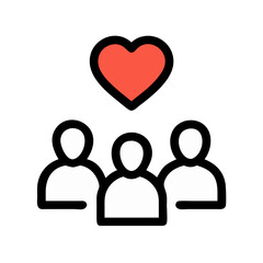 People with Heart Above Them Icon Design