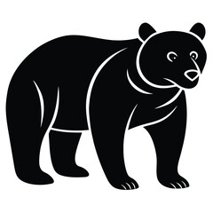 Bear Silhouette Vector Illustration. Bear walking mascot