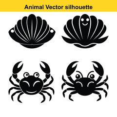   animal silhouette vector illustration icon set bundle.