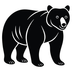 Bear Silhouette Vector Illustration. Bear walking mascot