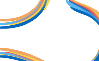 Vibrant Swirls in Blue and Yellow Red Gradient, Fluid Motion Modern Abstract Design Vibrant Curves