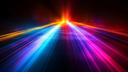 Obraz premium Vibrant, glowing, highway of light streaks.