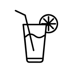 Refreshing Drink with Lemon Slice Icon Design