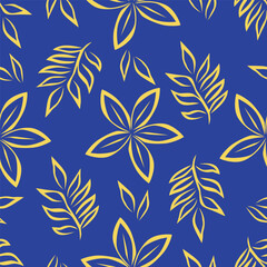 Vintage seamless floral pattern. Ditsy style background of small flowers. Ditsy floral over light yellow background. Small flower pattern for fashion, wrapping, printing on fabrics and surface
