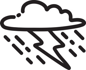 Weather Line Art Icon Set Symbol Vector