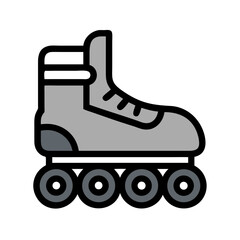 Roller Skate with Front Brake Icon Design