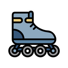 Roller Skate with Front Brake Icon Design