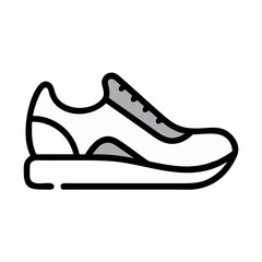 Running Shoe with Curved Sole Icon Design