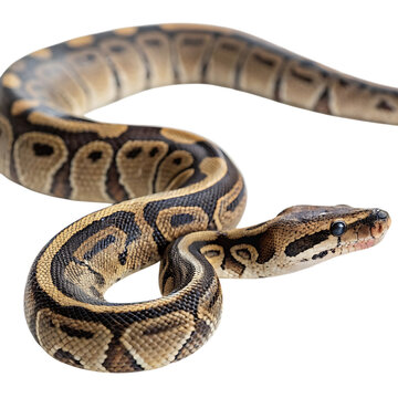 boa in Transparent Background Closeup of a Boa Constrictor Showing Detailed Scales and Pattern