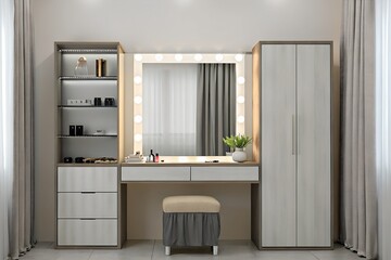 Modern Bedroom with Stylish Dressing Table Interior