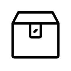 Sealed Box with Central Label Tag Icon Design