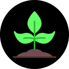 Planting single vector icon illustration
