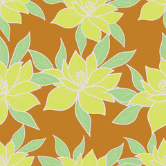 Christmas floral seamless pattern with decorative bouquets, festive background, winter wallpaper, gift paper
