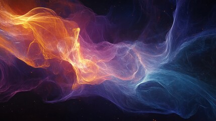 Obraz premium Abstract cosmic fire and ice swirls, space background, energy