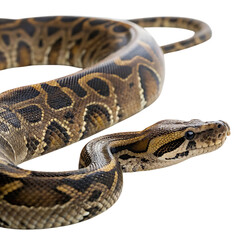Obraz premium burmese python in Transparent Background Closeup of a Boa Constrictor Showing Detailed Scales and Pattern