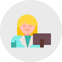 Cashier single icon vector illustration