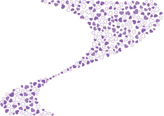 ハート柄の背景 紫系の3色 フチと単色 ハート