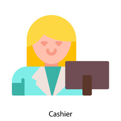 Cashier single icon vector illustration