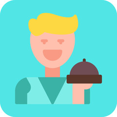 Waiter single icon vector illustration