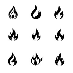 fire flames set