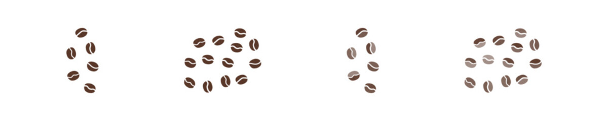Coffee Beans Illustration set. Simple bean coffee sign. Modern coffee beans icon in vector design style