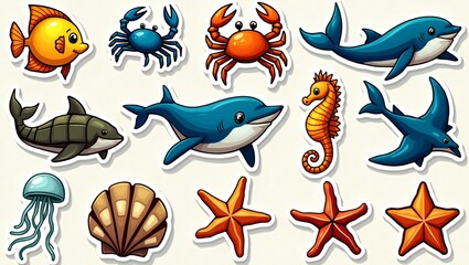Obraz premium Group of sea creatures