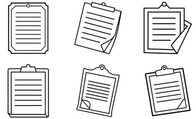 Collection of Hand Drawn Clipboards with Paper Sheets