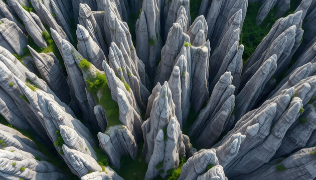 Aerial view of tsingy de bemaraha national park madagascar limestone formations travel destination landscape