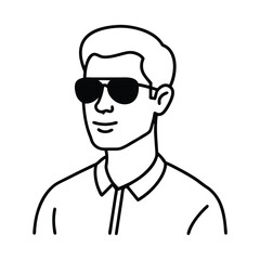 Isolated vector illustration of a stylish man wearing sunglasses on a white background