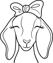 Goat Head, Goat Face File, Goat Head Silhouette, Goat With Flowers