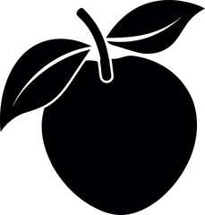 Ackee fruit silhouette vector icon