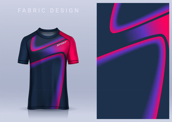 Fabric textile design for Sport t-shirt, Soccer jersey mockup for football club. uniform front view.	