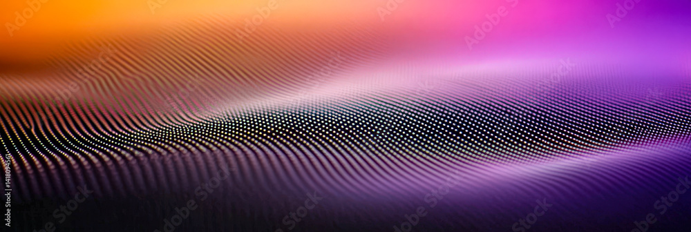 Aufkleber the artwork features a mesmerizing composition of fluid waves in rich purple and orange hues, creati